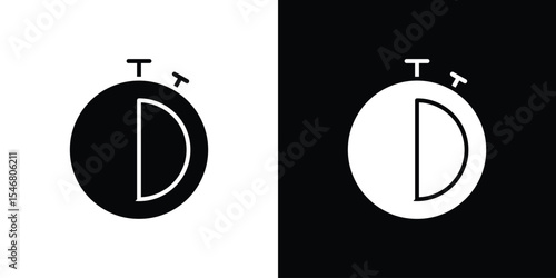 Half hour icon of a flat style vector