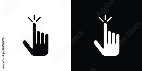 Hand click icon of a flat style vector
