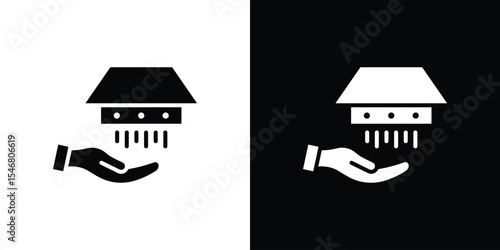 Hand dryer icon of a flat style vector