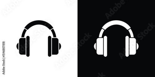 Headphone icon of a flat style vector