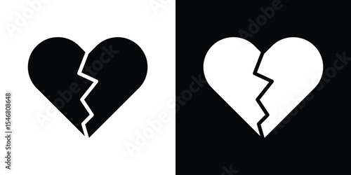 Heart Crack icon of a flat style vector