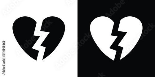 Heart Crack icon of a flat style vector