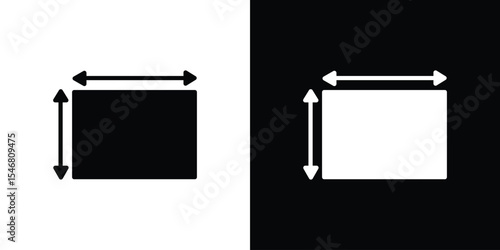 Height and width icon of a flat style vector