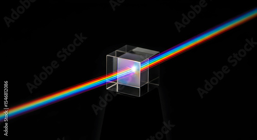 Optical Phenomenon Of Light Dispersion Through A Prism Reveals Rainbow Colors