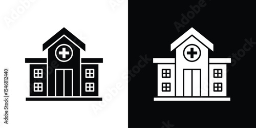 Hospital icon of a flat style vector