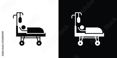 Hospitalized icon of a flat style vector