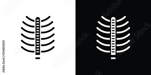 Human Ribs icon of a flat style vector