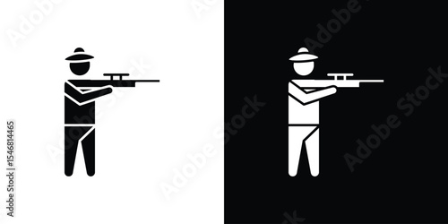 Hunter icon of a flat style vector