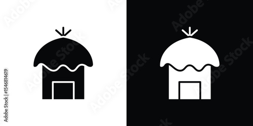 Hut icon of a flat style vector