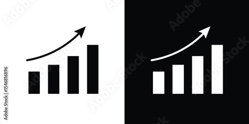 Increasing stocks icon of a flat style vector