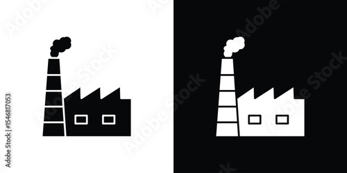 Industrial factory icon of a flat style vector