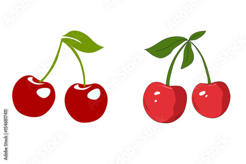 vector illustration of cherries