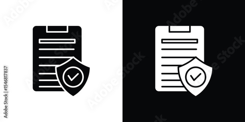 Insurance policy icon of a flat style vector
