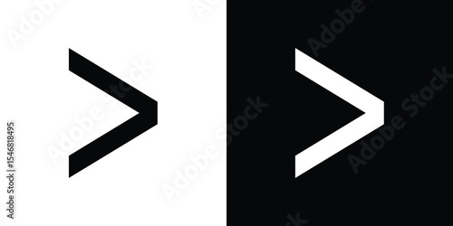 Is greater than icon of a flat style vector