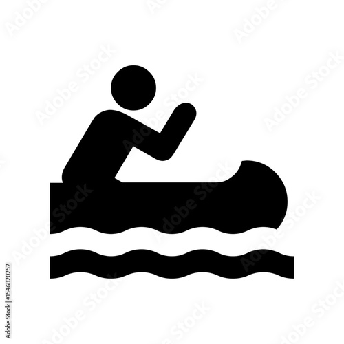 Canoeing Icon Water Sports, Paddle, Boat, Recreation, Adventure