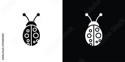 Ladybug icon of a flat style vector