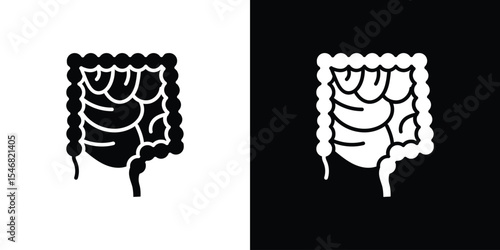 Large intestine icon of a flat style vector