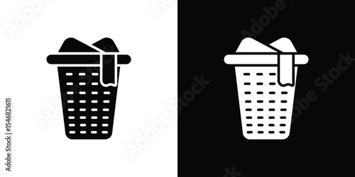 Laundry basket icon of a flat style vector