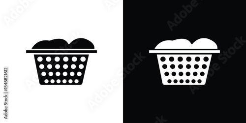 laundry hamper icon of a flat style vector