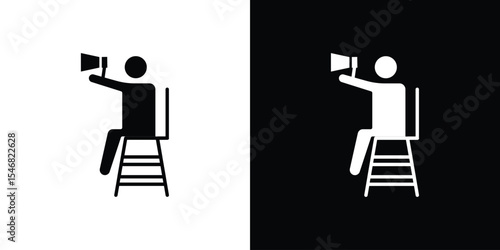 Lifeguard icon of a flat style vector