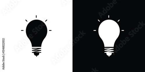 Lightbulb icon of a flat style vector