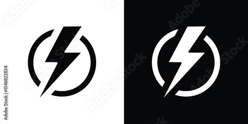Lightning icon of a flat style vector