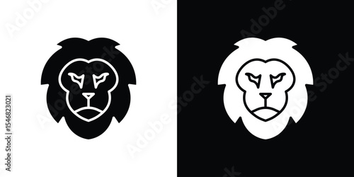 Lion head icon of a flat style vector