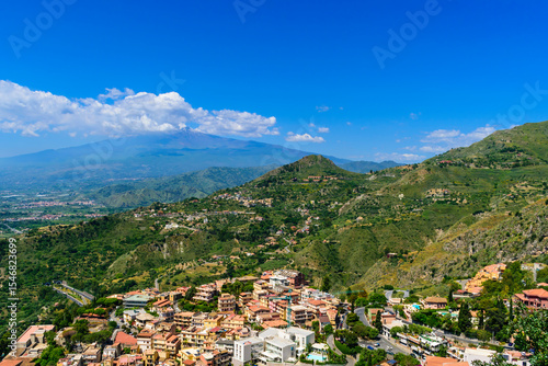 Smoke rising from Mount Etna’s peak early in the morning