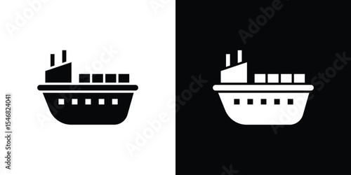 Logistic Ship icon of a flat style vector