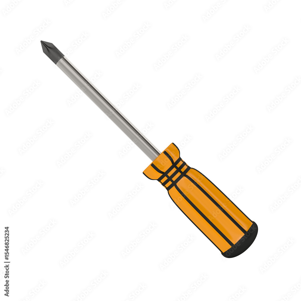 Fototapeta premium Screwdriver on white background. Isolated 3D illustration