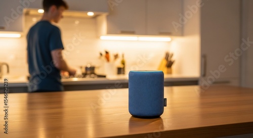 Smart home integration: using a voice assistant while cooking in a modern kitchen