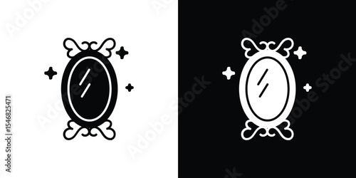 Magic mirror icon of a flat style vector