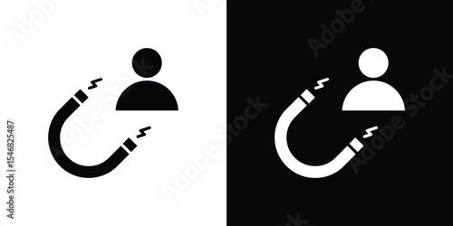 Magnet user icon of a flat style vector