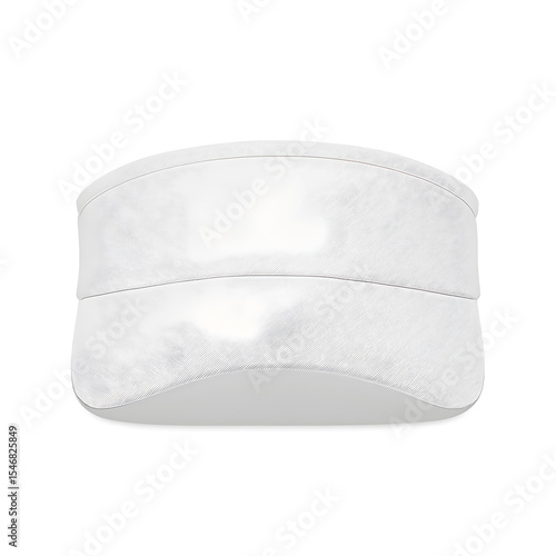 Blank white sports visor – front and three-quarter views – clean apparel mock-up isolated on white