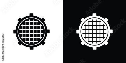 Manhole icon of a flat style vector
