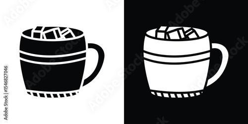 Marshmallows Mug icon of a flat style vector