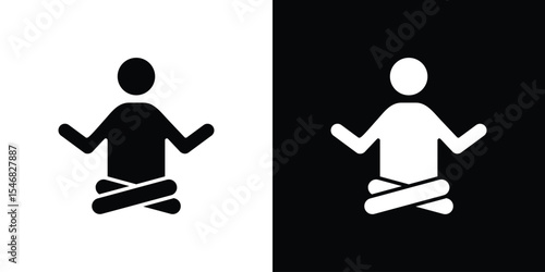 Meditation icon of a flat style vector