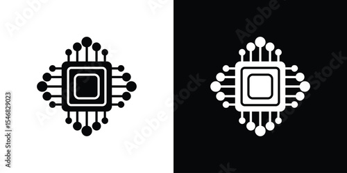 Microchip icon, vector design art.