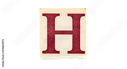 Letter H Cutouts: Photoreal Torn Magazine & Newspaper Clippings | High Definition | PNG image with transparent background