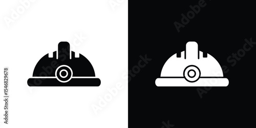 Miner helmet icon of a flat style vector