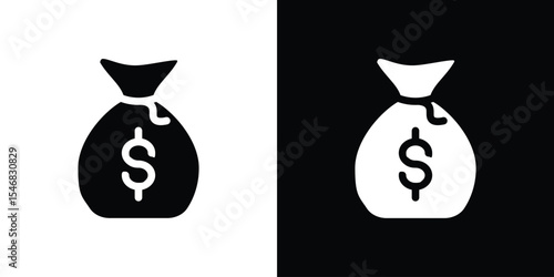 Money bag icon of a flat style vector