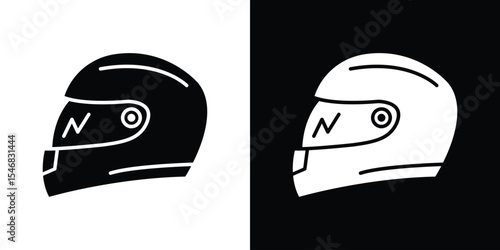 Motorcycle helmet icon of a flat style vector