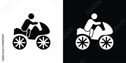 Motorbike riding icon of a flat style vector