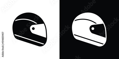 Motorcycle helmet icon of a flat style vector