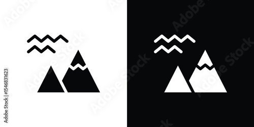 Mountain icon of a flat style vector