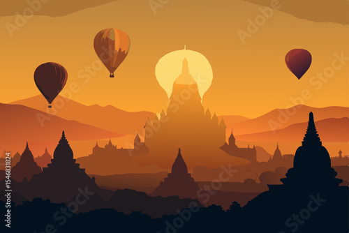 sunrise in bagan myanmar