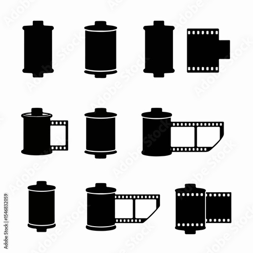 Film roll icons, photography, analog, camera symbol