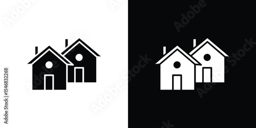 Neighborhood icon of a flat style vector