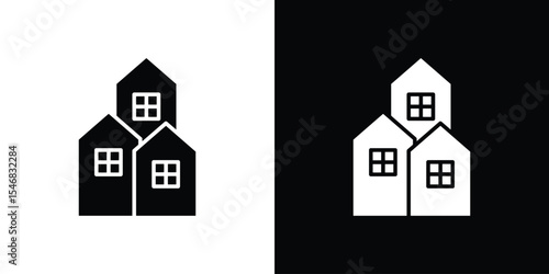 Neighborhood icon of a flat style vector