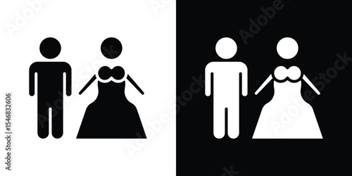 Newlyweds icon of a flat style vector